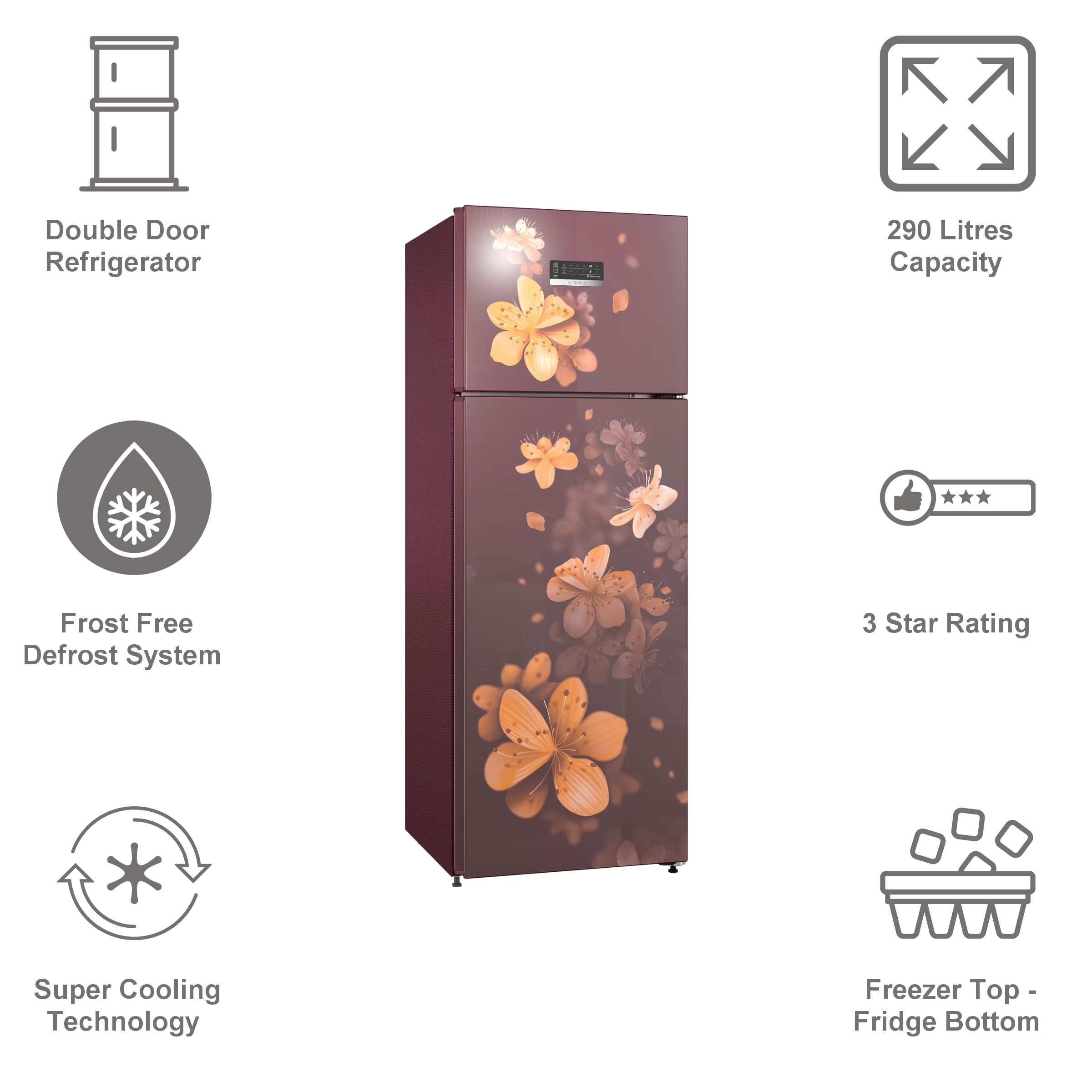 Buy Bosch Series 4 290 Litres 3 Star Frost Free Double Door